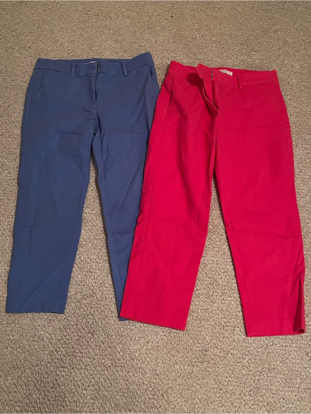 LOFT 2P Straight Leg Pants Duo - Blue and hot pink
